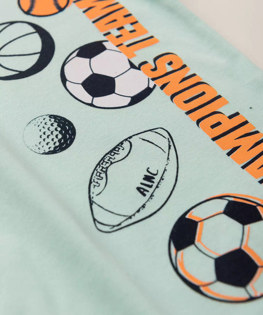 Conjunto de Verão para Menino Futebol Verde