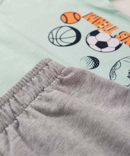 Conjunto de Verão para Menino Futebol Verde