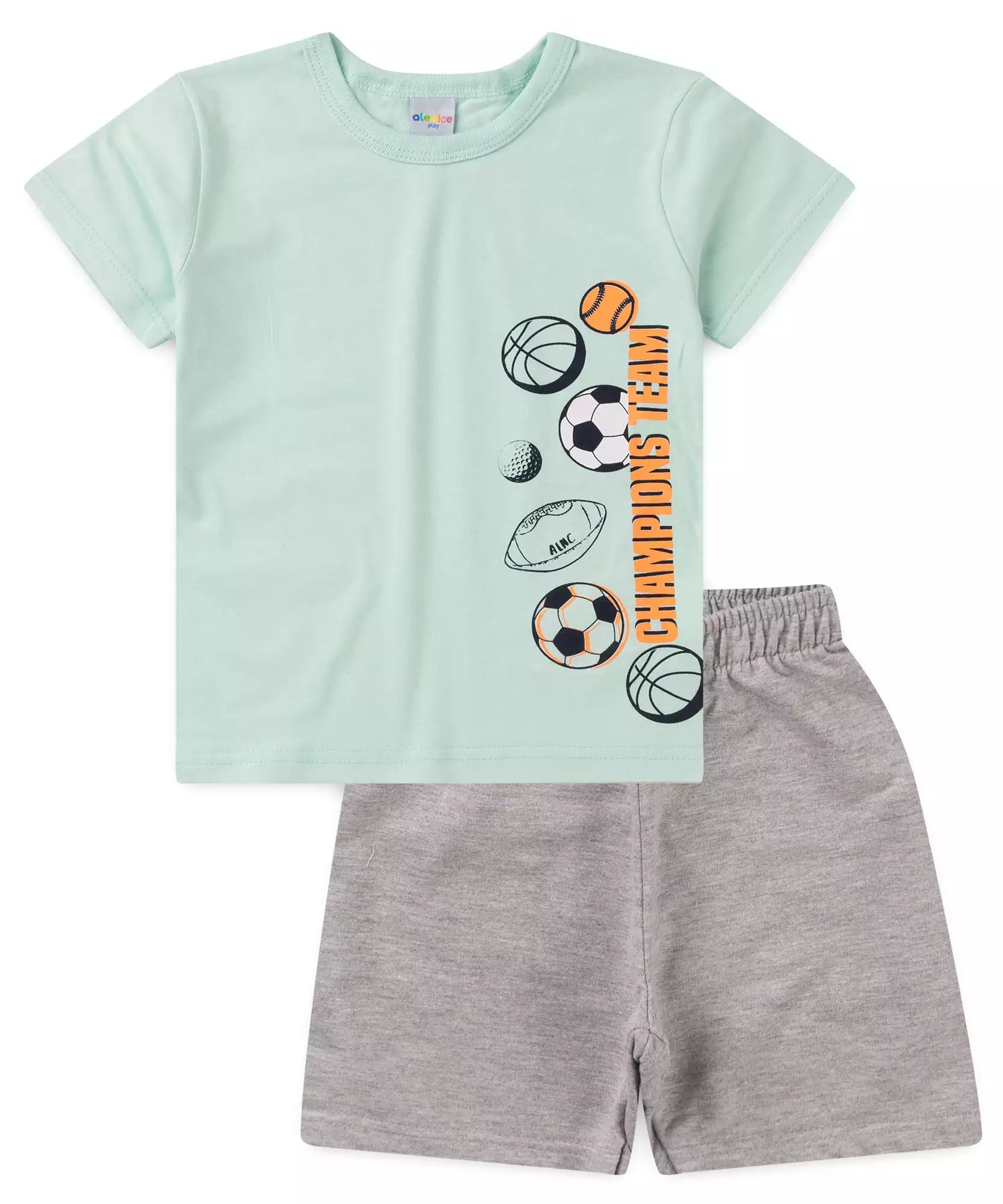 Conjunto de Verão para Menino Futebol Verde