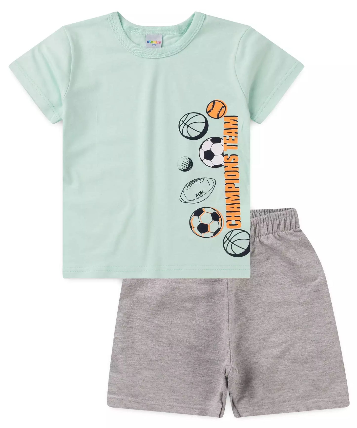Conjunto de Verão para Menino Futebol Verde