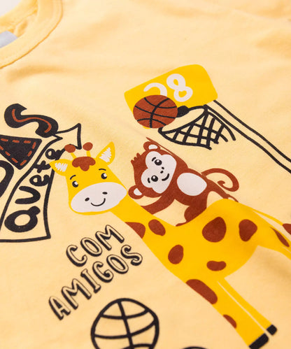 Conjunto de Verão para Menino Girafinha Amarelo