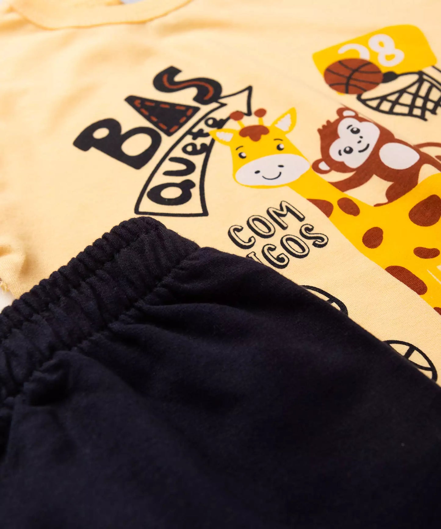 Conjunto de Verão para Menino Girafinha Amarelo