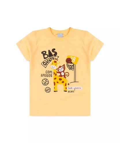 Conjunto de Verão para Menino Girafinha Amarelo