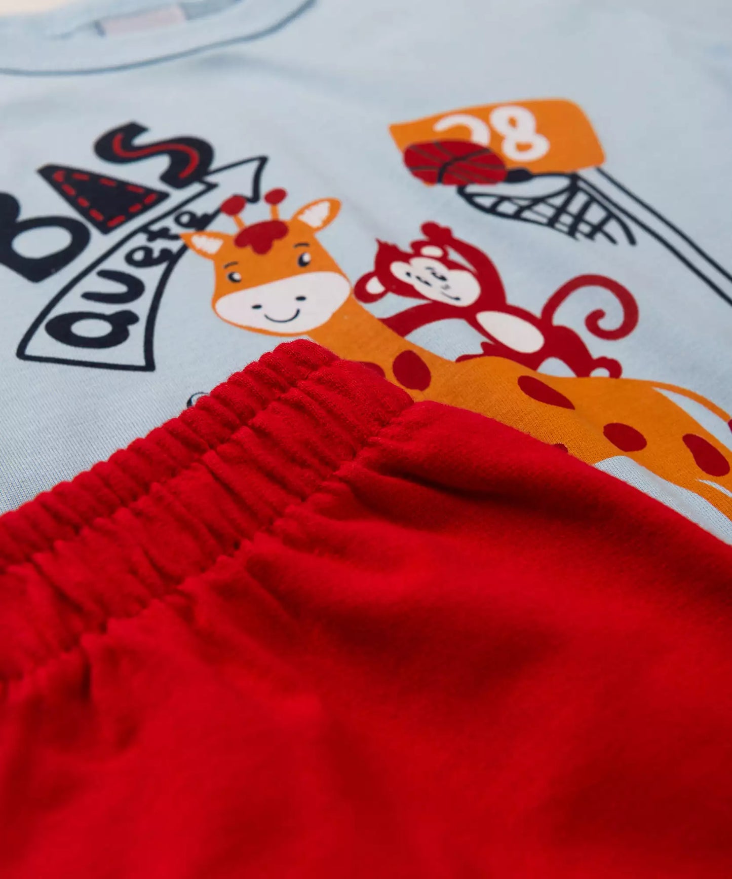Conjunto de Verão para Menino Girafinha Azul