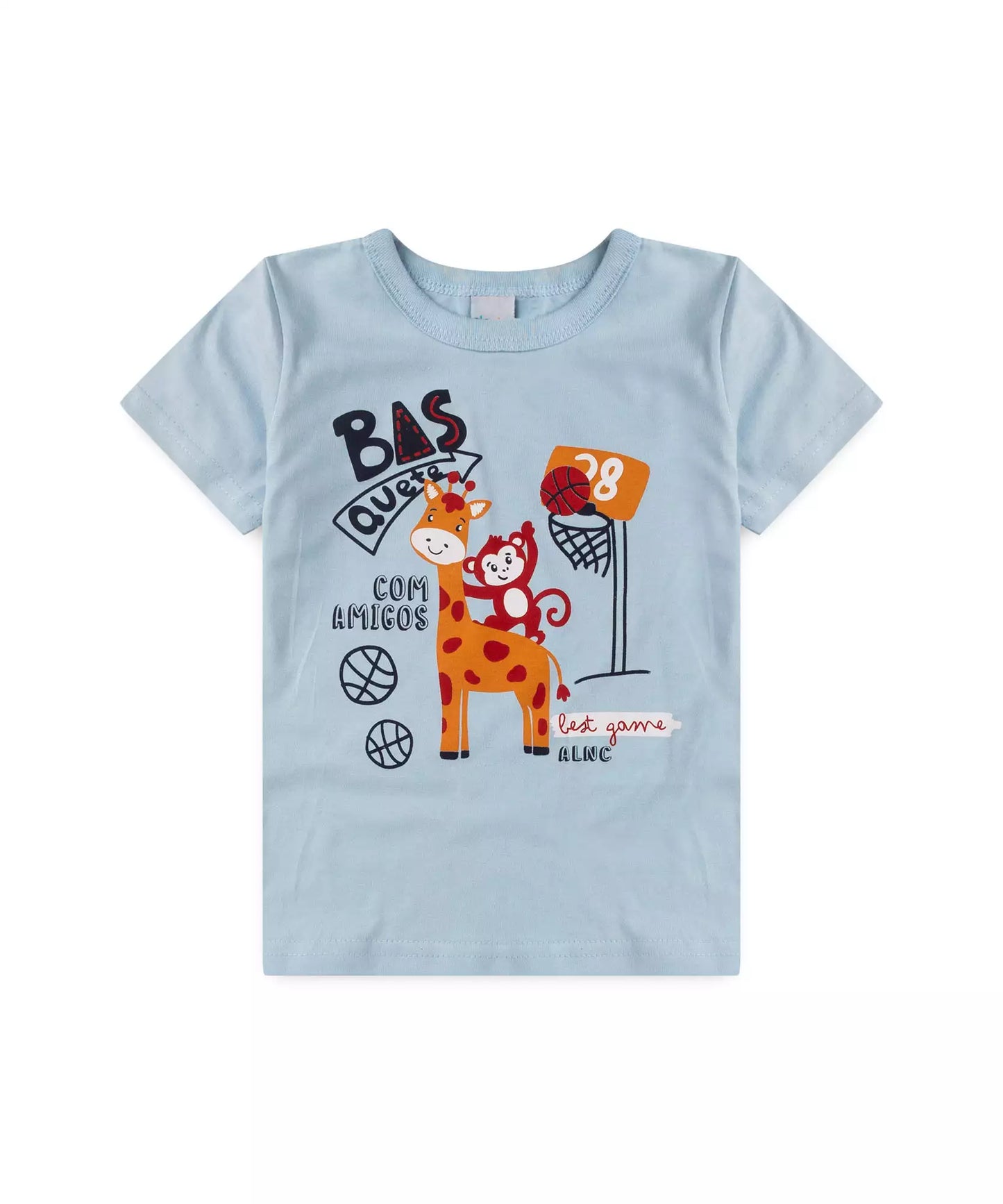 Conjunto de Verão para Menino Girafinha Azul