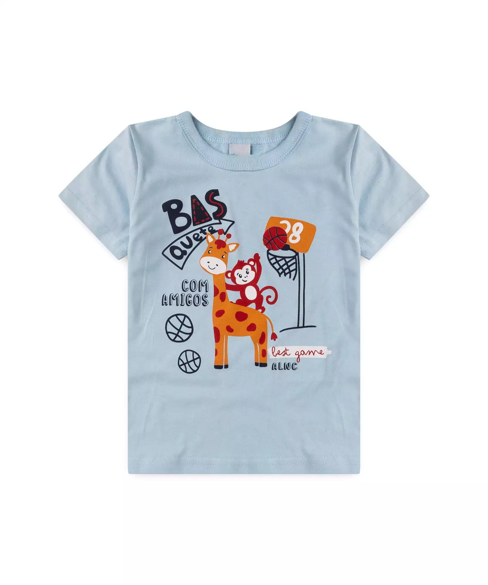 Conjunto de Verão para Menino Girafinha Azul