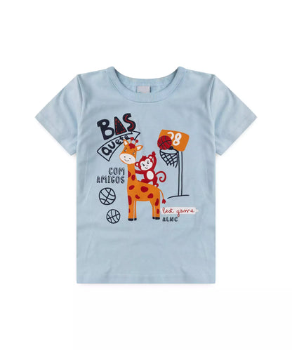 Conjunto de Verão para Menino Girafinha Azul