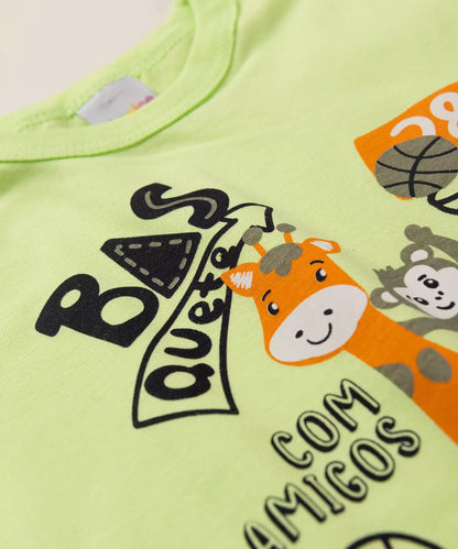 Conjunto de Verão para Menino Girafinha Verde