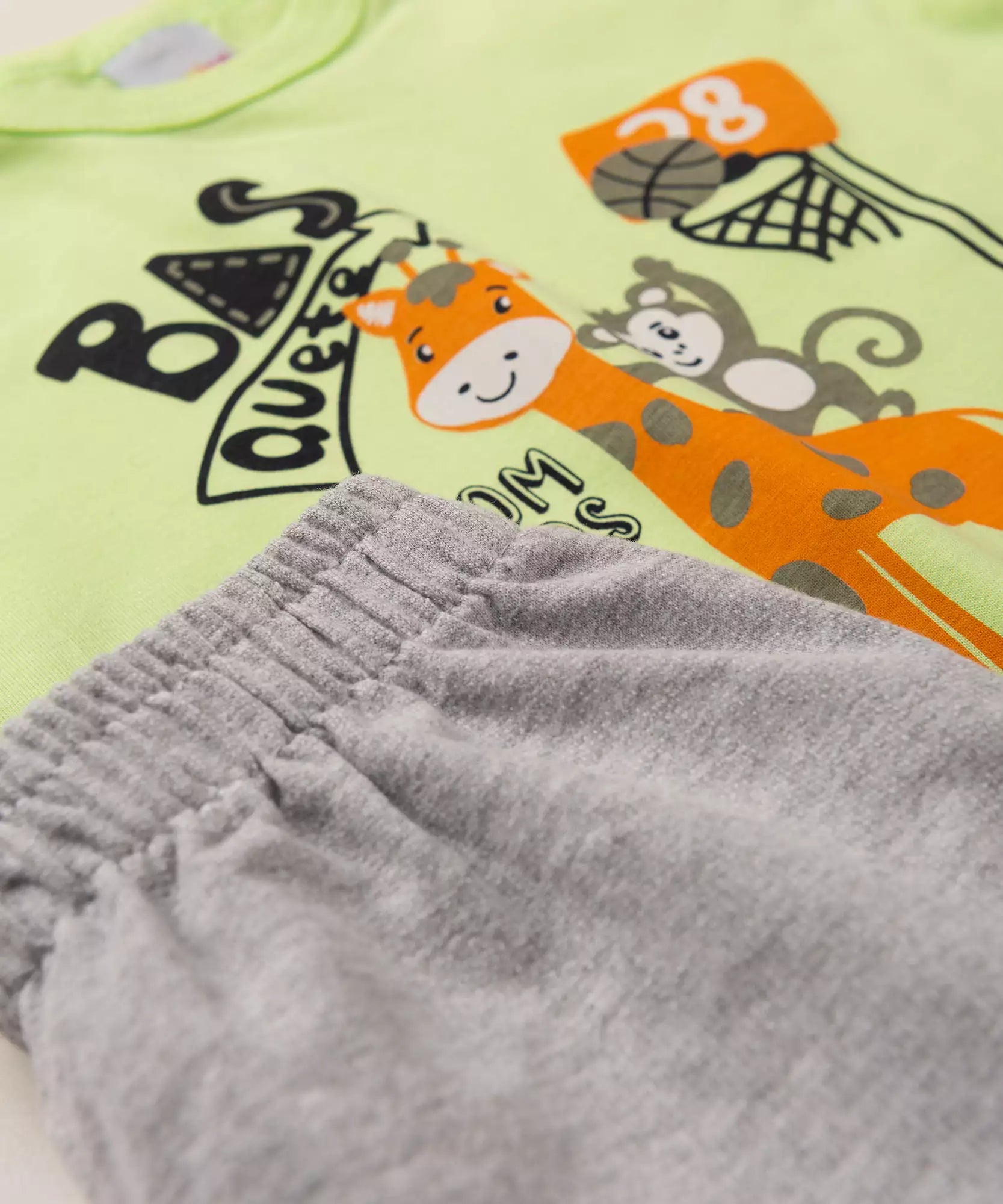 Conjunto de Verão para Menino Girafinha Verde