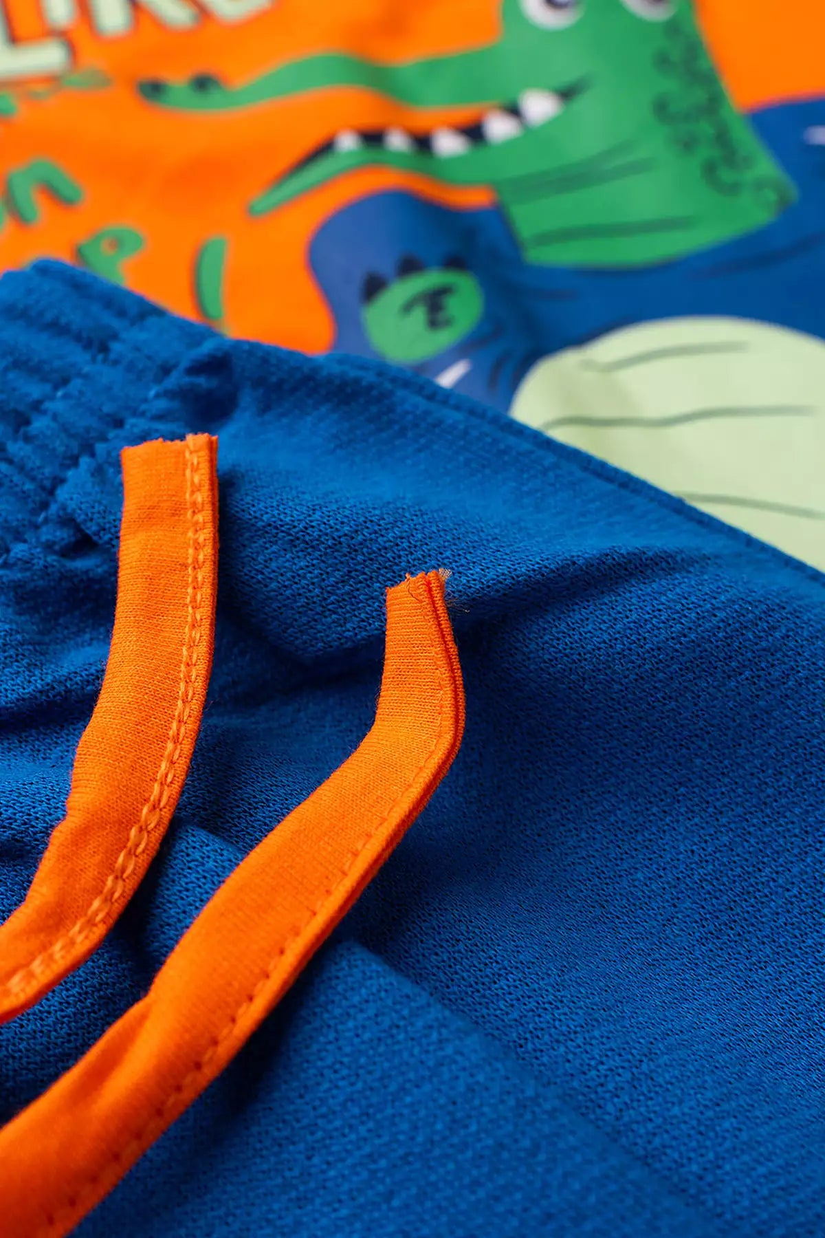 Conjunto de Verão para Menino Jacaré Nadador Laranja