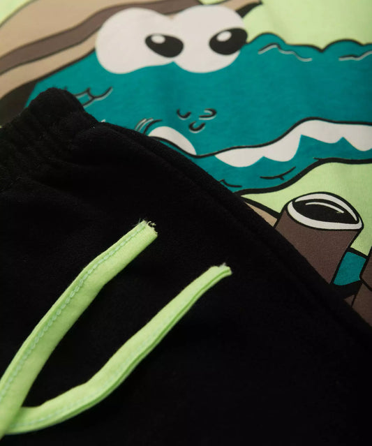 Conjunto de Verão para Menino Jacaré Verde