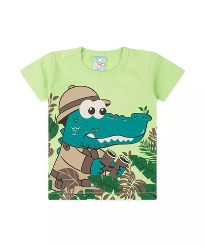 Conjunto de Verão para Menino Jacaré Verde