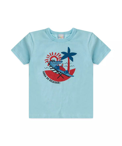 Conjunto de Verão para Menino Jacarezinho Azul