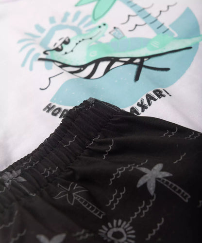Conjunto de Verão para Menino Jacarezinho Branco