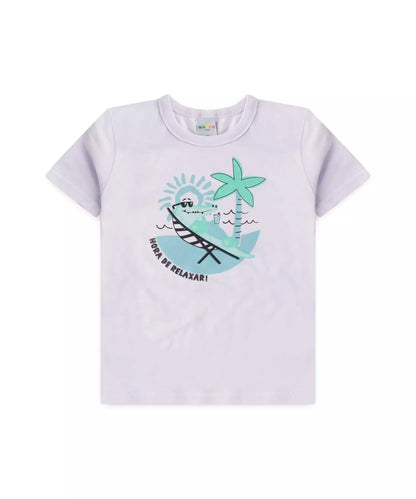 Conjunto de Verão para Menino Jacarezinho Branco