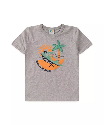 Conjunto de Verão para Menino Jacarezinho Mescla