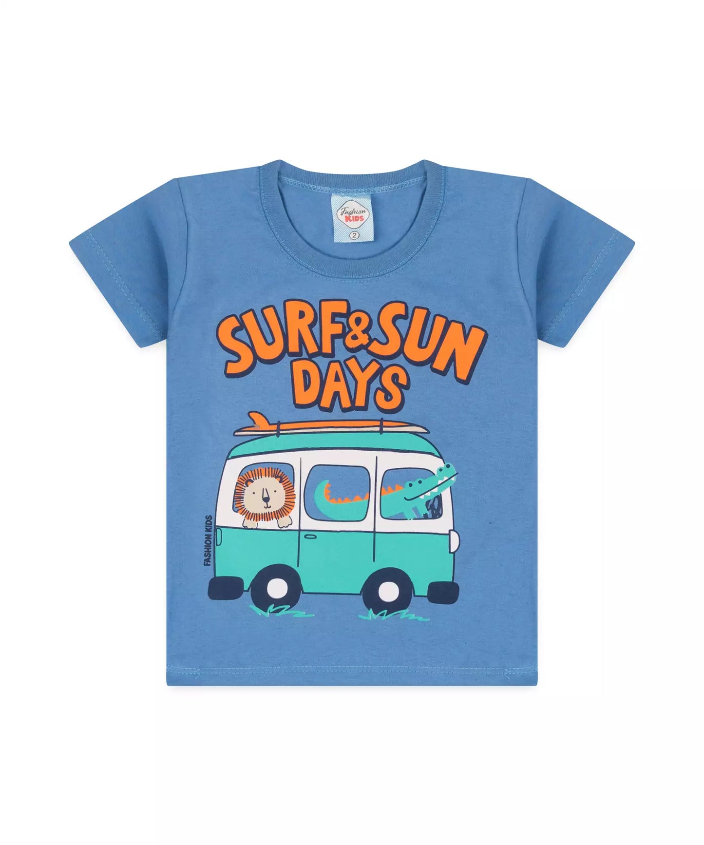 Conjunto de Verão para Menino Kombi Azul