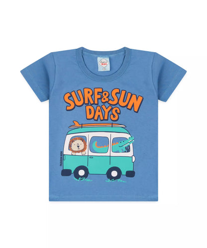 Conjunto de Verão para Menino Kombi Azul