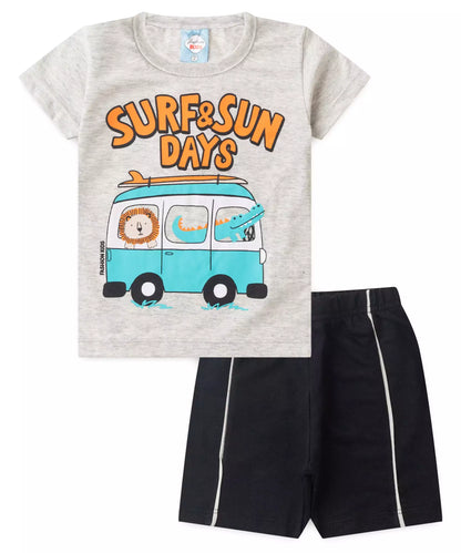 Conjunto de Verão para Menino Kombi Mescla