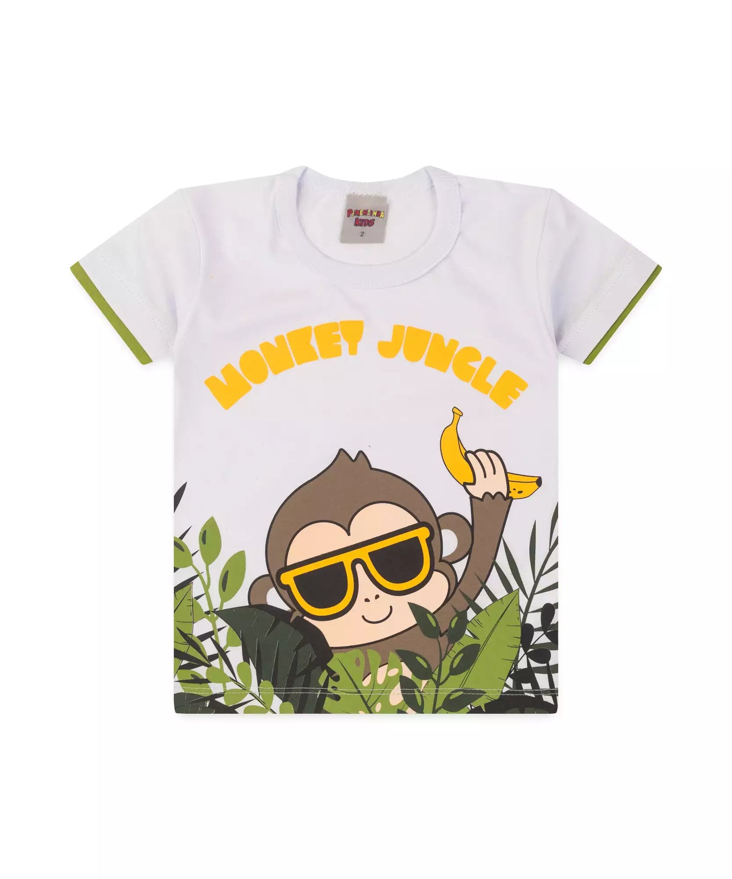 Conjunto de Verão para Menino Macaco Branco