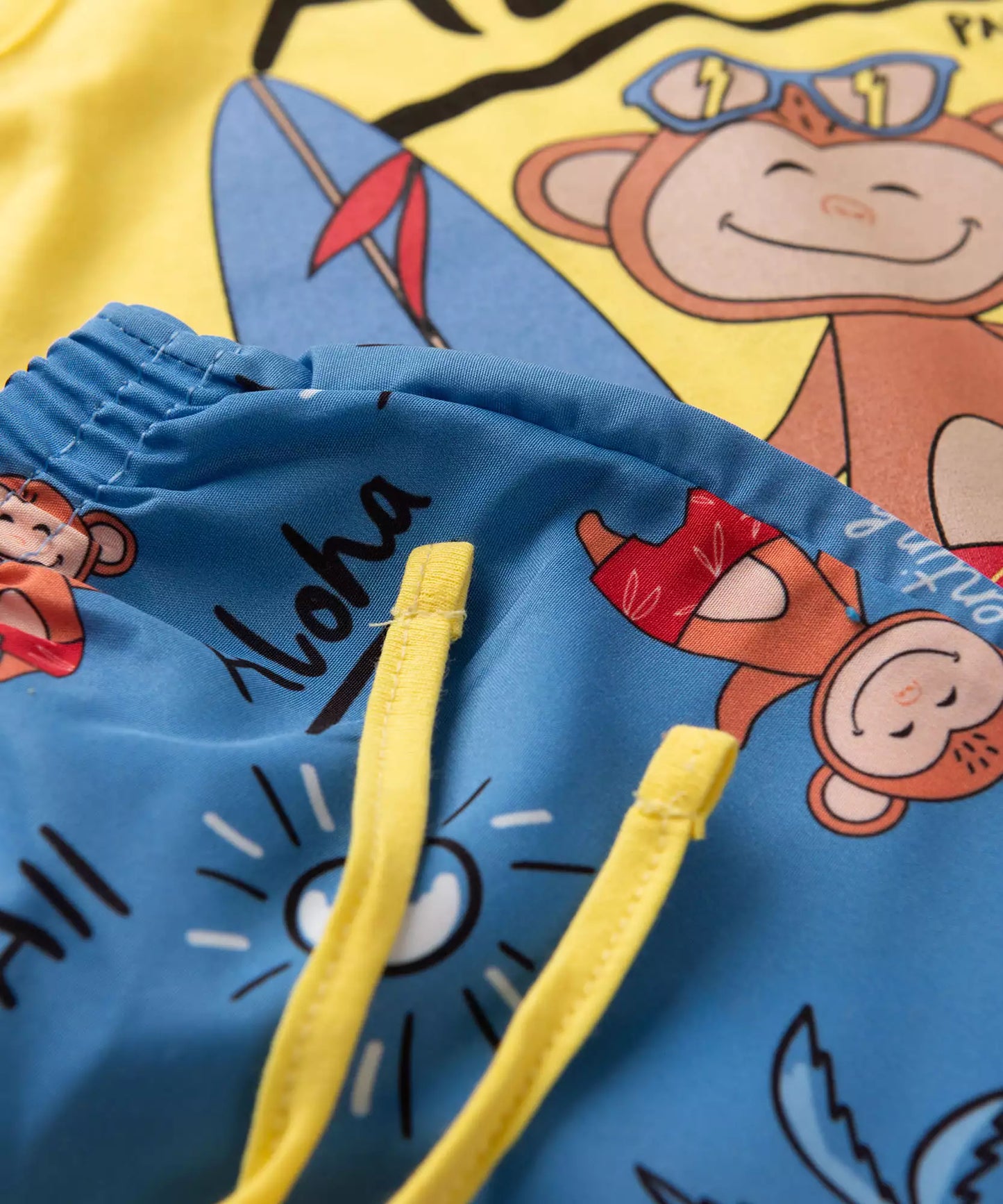 Conjunto de Verão para Menino Macaquinho Amarelo