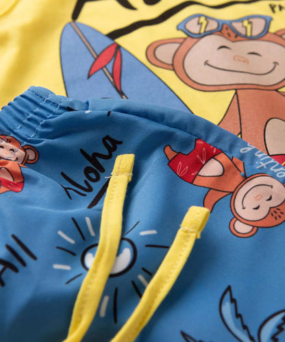 Conjunto de Verão para Menino Macaquinho Amarelo