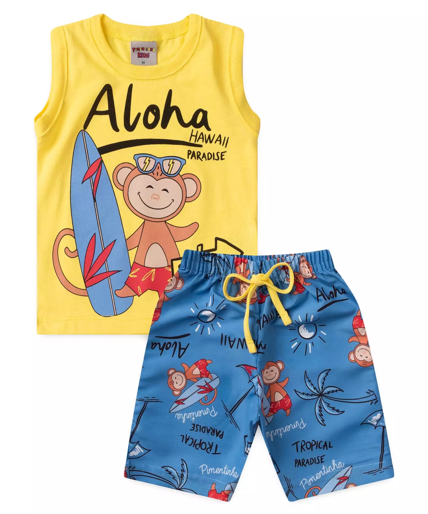 Conjunto de Verão para Menino Macaquinho Amarelo