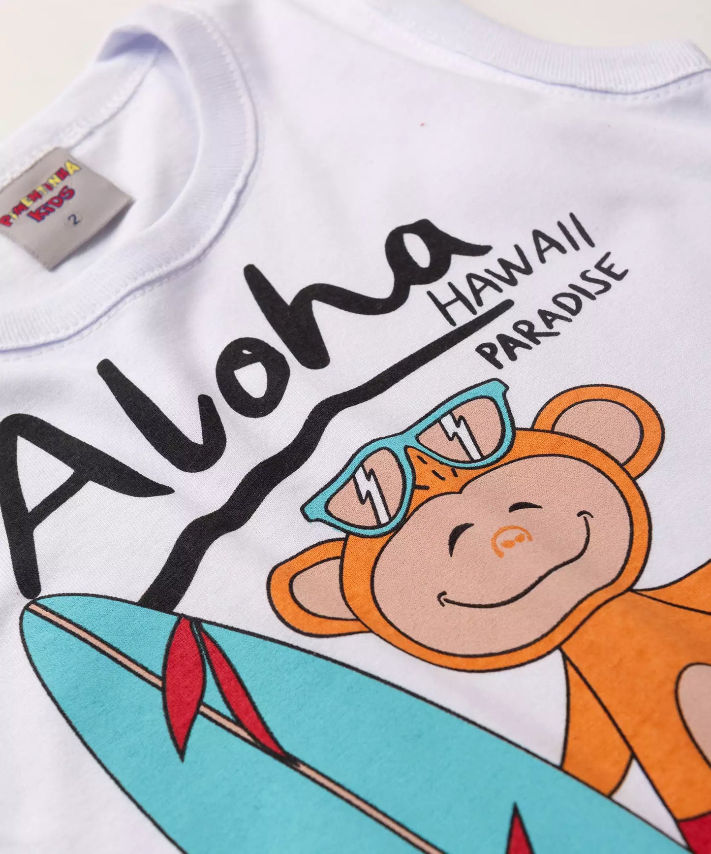 Conjunto de Verão para Menino Macaquinho Branco