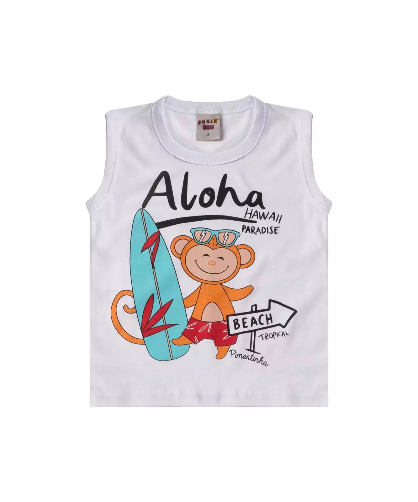 Conjunto de Verão para Menino Macaquinho Branco