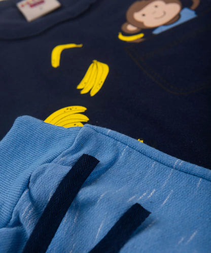 Conjunto de Verão para Menino Macaquinho Marinho