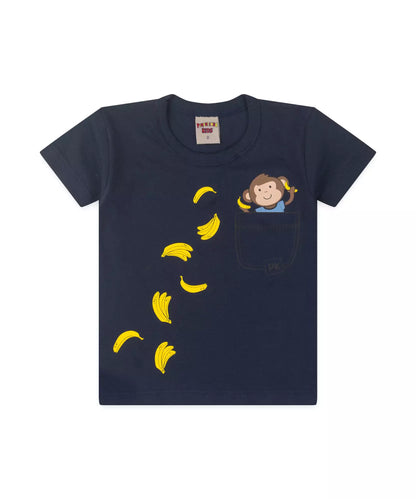 Conjunto de Verão para Menino Macaquinho Marinho