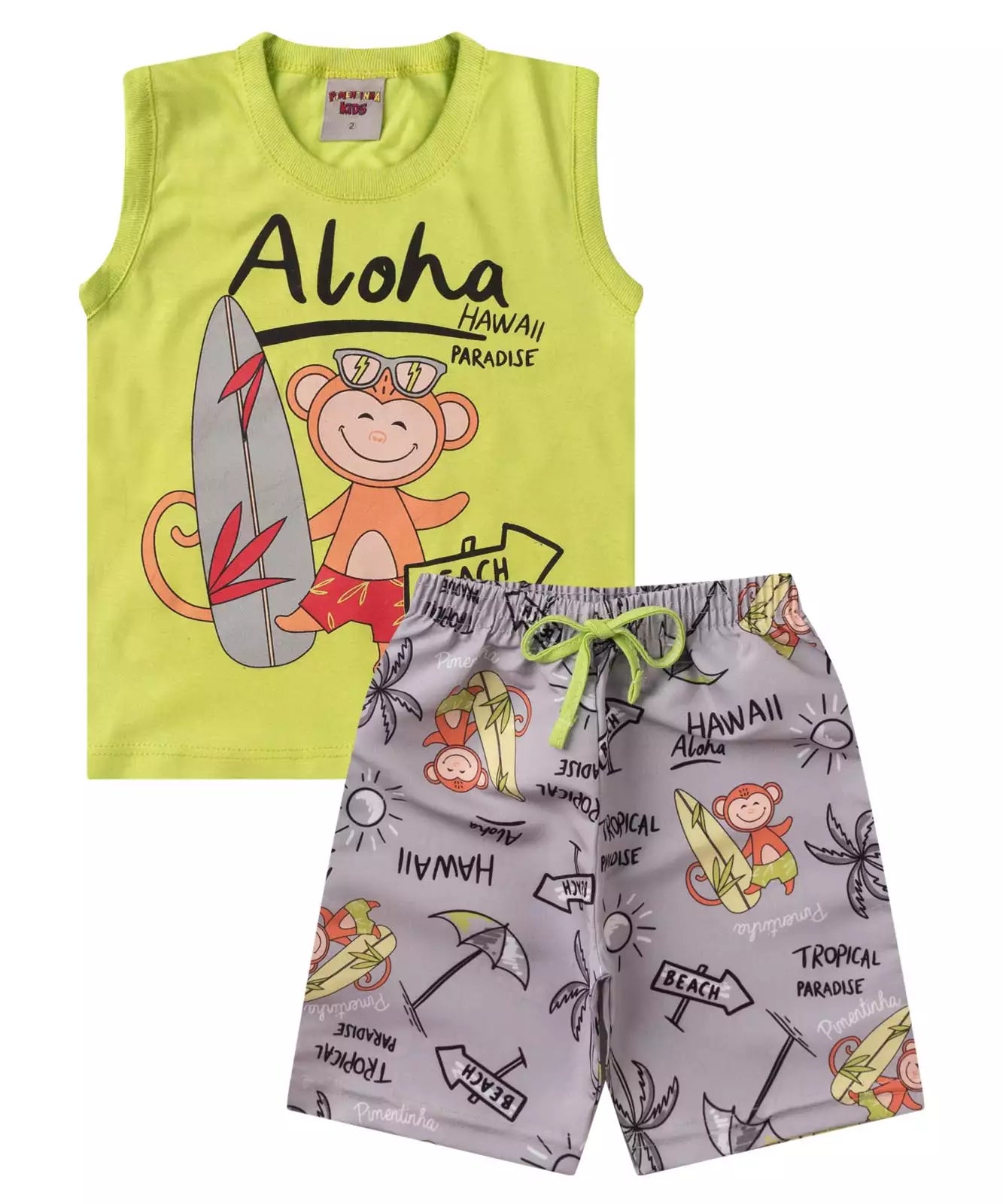 Conjunto de Verão para Menino Macaquinho Verde
