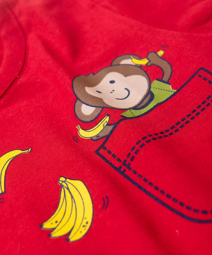 Conjunto de Verão para Menino Macaquinho Vermelho
