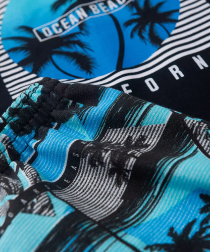 Conjunto de Verão para Menino Ocean Beach Preto