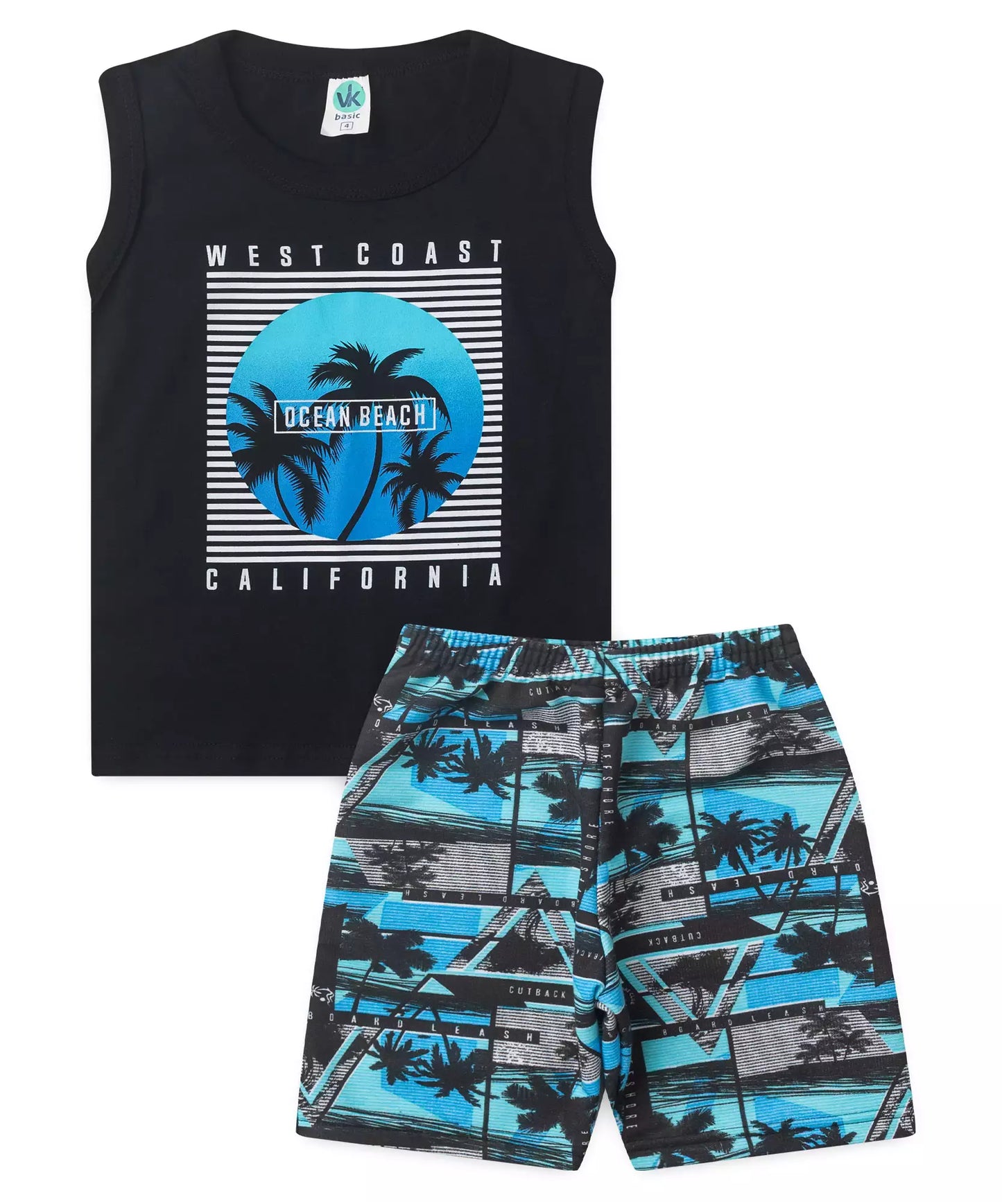 Conjunto de Verão para Menino Ocean Beach Preto