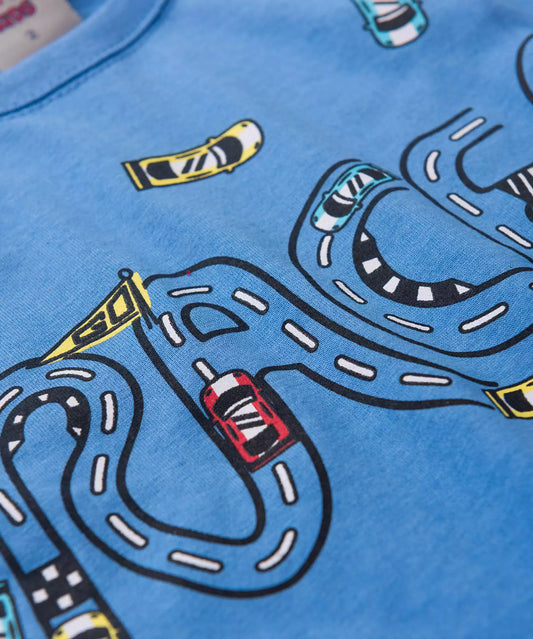 Conjunto de Verão para Menino Race Azul