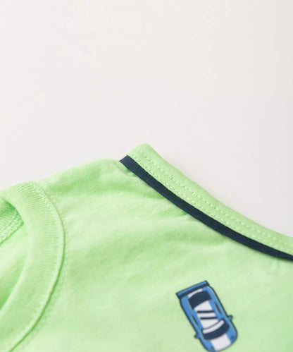 Conjunto de Verão para Menino Race Verde