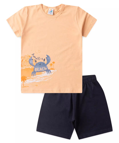 Conjunto de Verão para Menino Siri Salmão