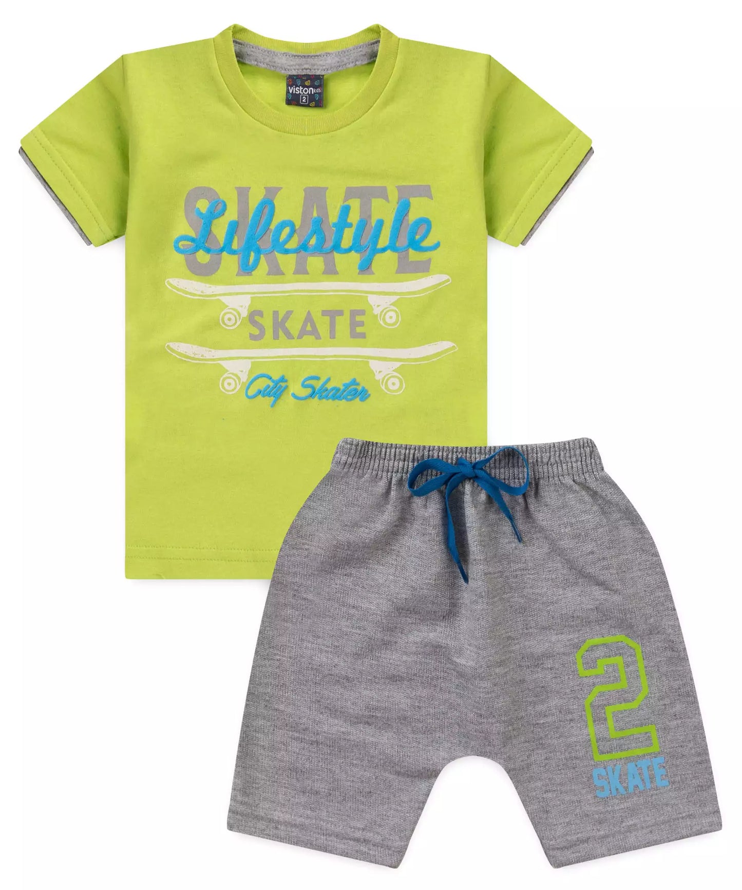 Conjunto de Verão para Menino Skate em Verde