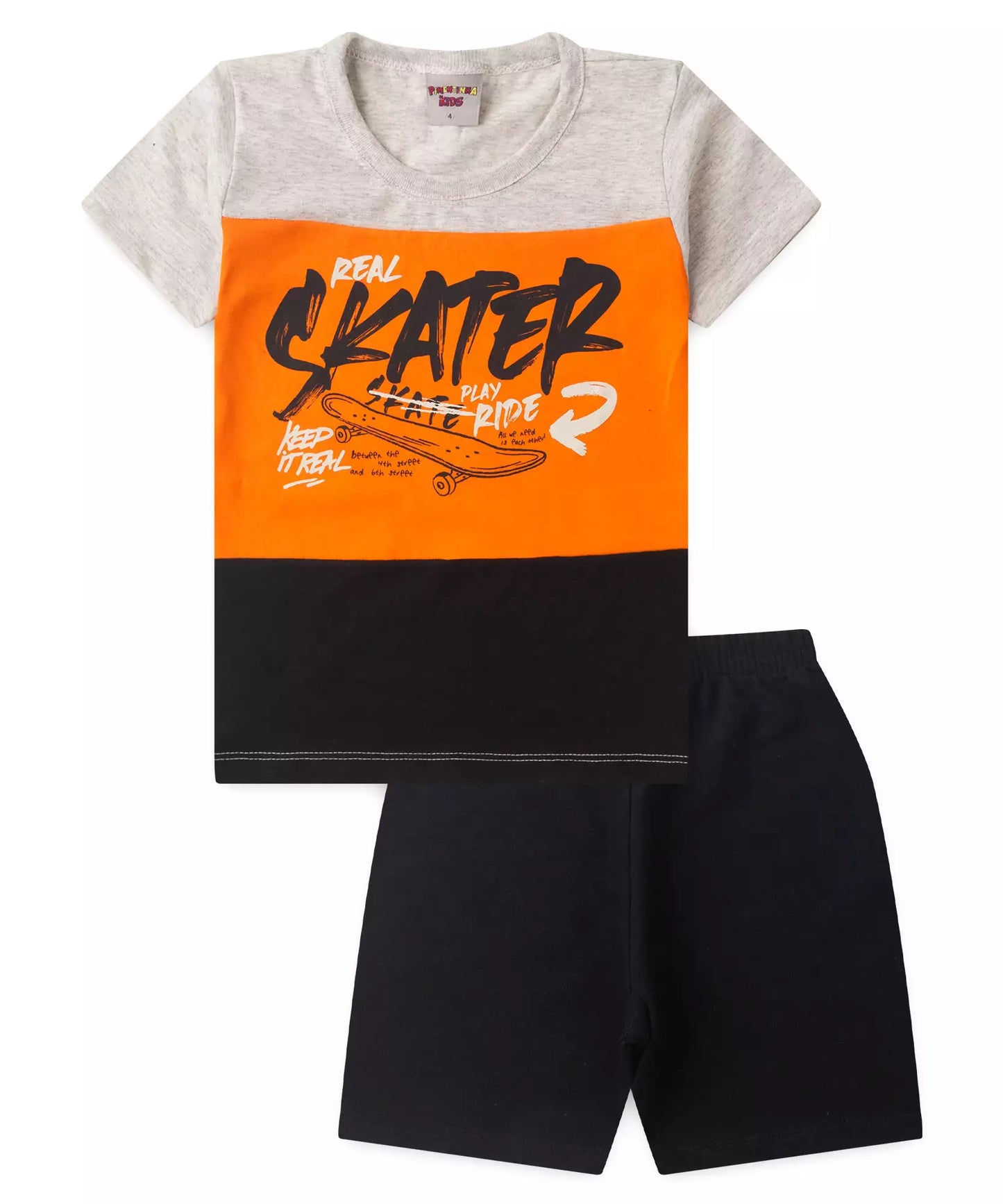 Conjunto de Verão para Menino Skater Mescla
