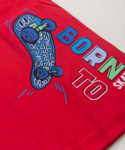 Conjunto de Verão para Menino Skater Style Vermelho