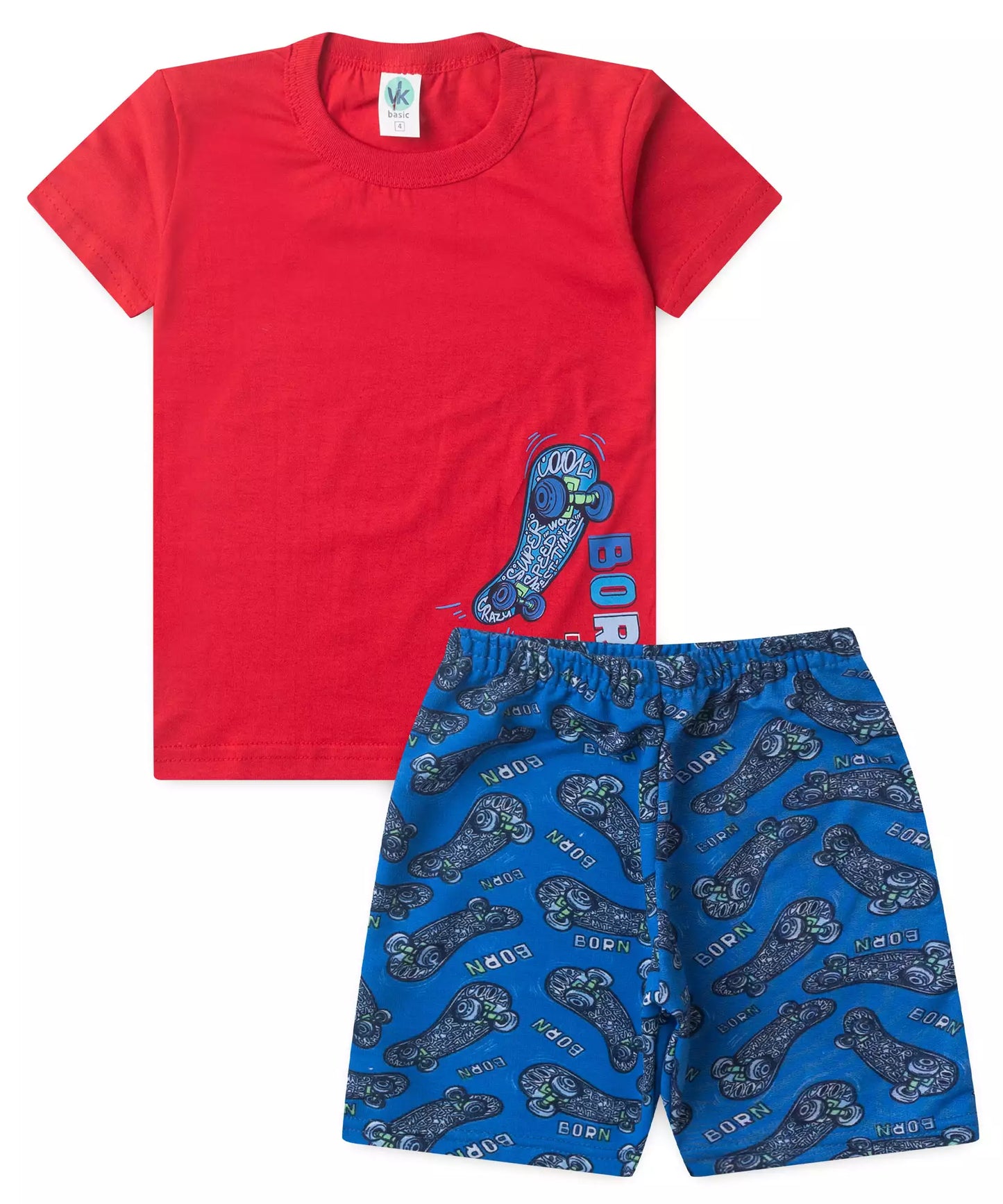 Conjunto de Verão para Menino Skater Style Vermelho