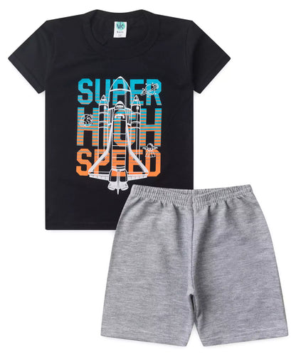 Conjunto de Verão para Menino Super Speed Preto