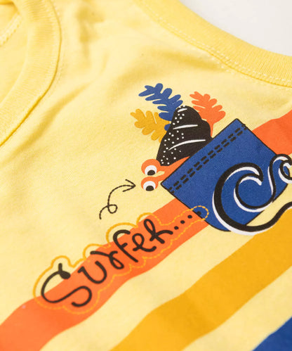 Conjunto de Verão para Menino Surfer Amarelo
