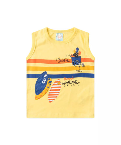 Conjunto de Verão para Menino Surfer Amarelo
