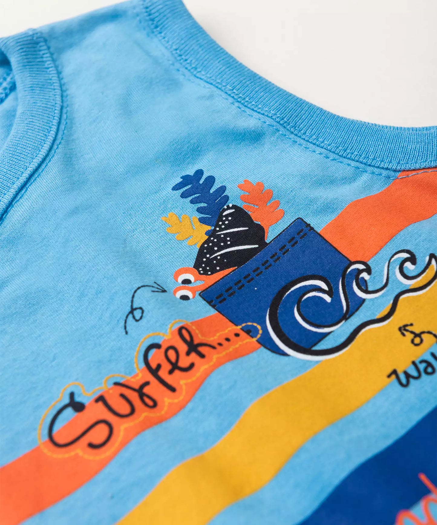 Conjunto de Verão para Menino Surfer Azul