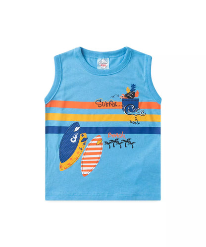 Conjunto de Verão para Menino Surfer Azul