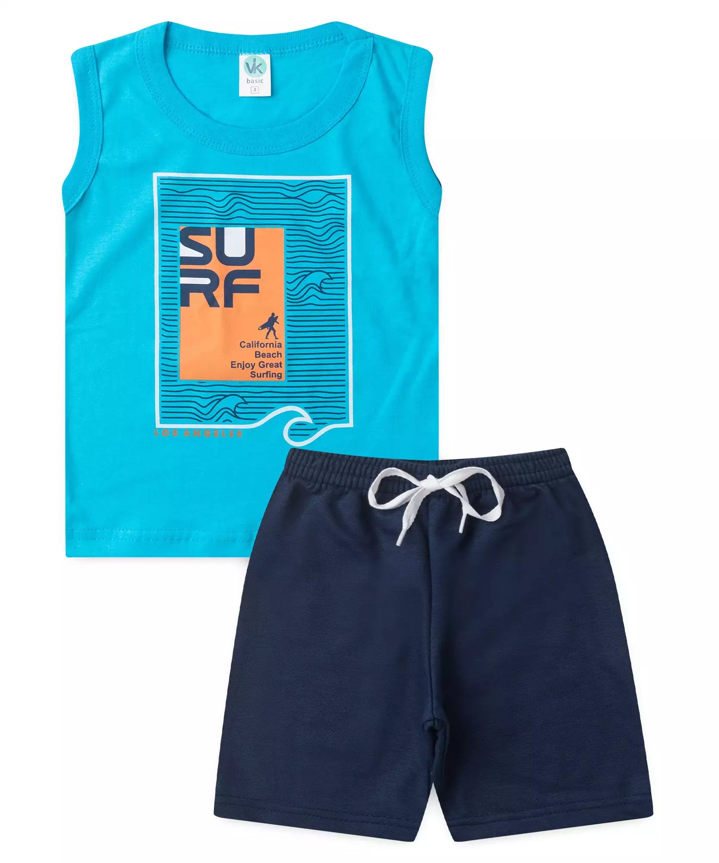 Conjunto de Verão para Menino Surfista Azul