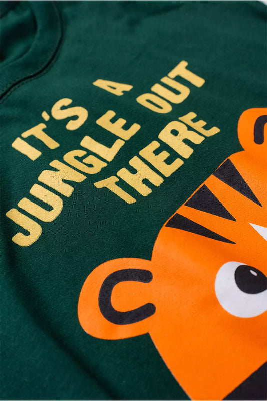 Conjunto de Verão para Menino Tigre da Selva Verde