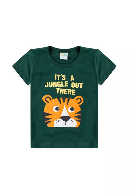 Conjunto de Verão para Menino Tigre da Selva Verde